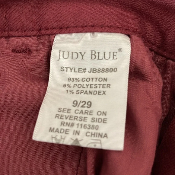 Judy Blue burgundy high rise front seam straight leg jeans - Picture 14 of 14